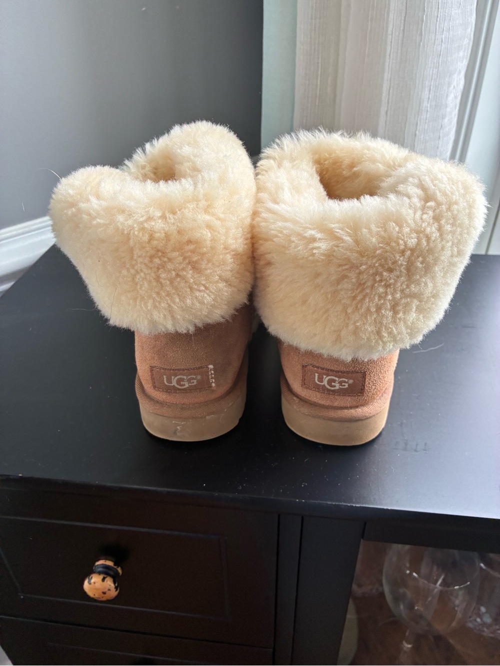 UGG Plush Shearling Lined Boot in Light Tan - Picture 3 of 7